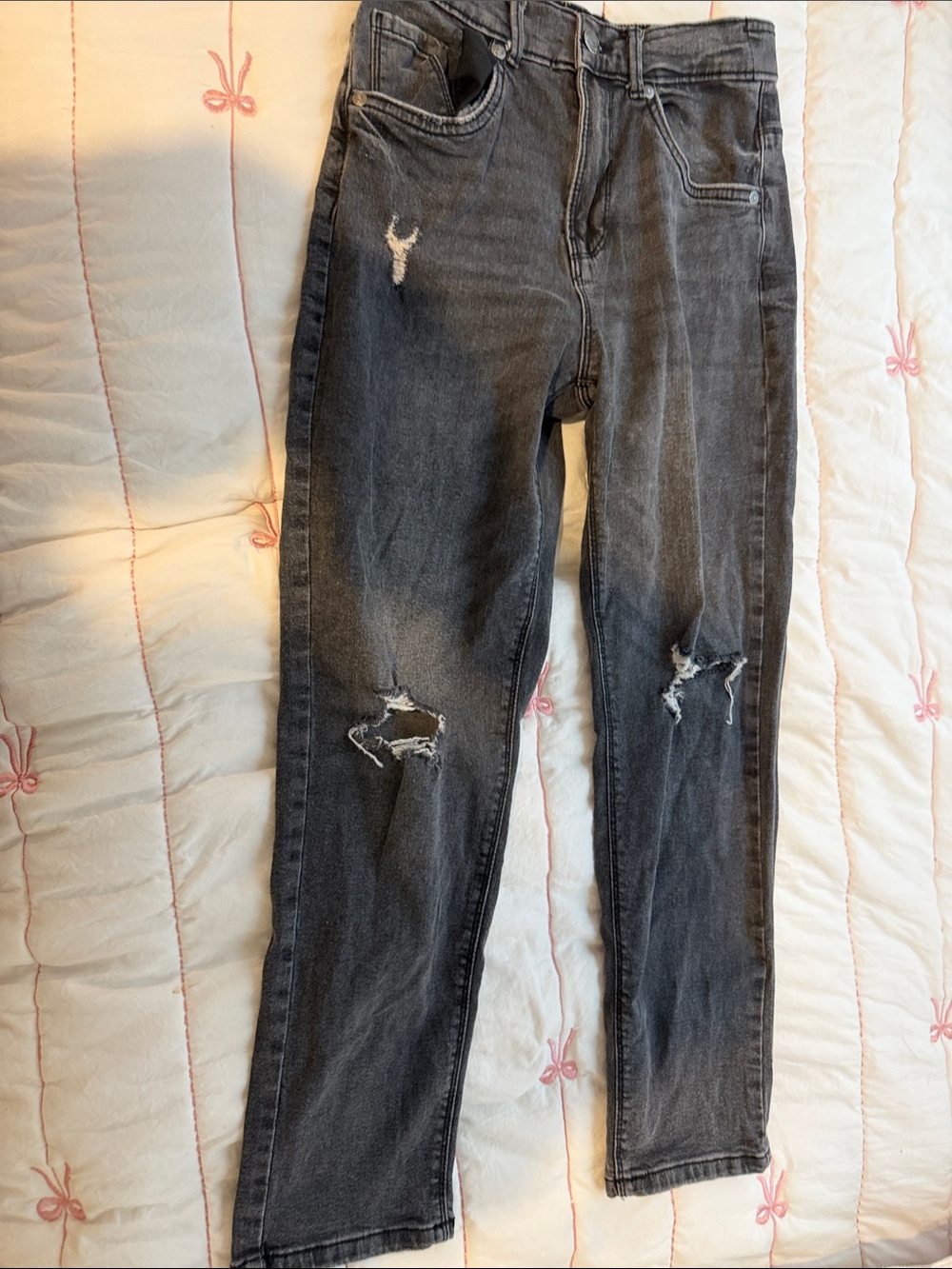 Ripped Black/Charcoal Skinny Jeans